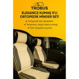 Volkswagen Golf 7 Trobus Elegance Ortopedik Araç Koltuk Minderi 5'li Set, Hava Yastığı Uyumlu Bej Koyu Bej