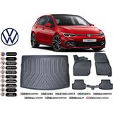 Volkswagen Golf 8 Otomatik 2024 Model Üst Bagaj Havuzu Araca Özel Siyah Ekstra Havuzlu Paspas Takımı