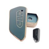 Volkswagen Golf 8 Seat Cupra Skoda Octavia Uyumlu Kumanda Anahtar Kılıfı Gri - Gold