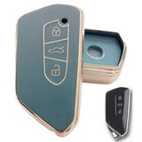 Volkswagen Golf 8 Seat Cupra Skoda Octavia Uyumlu Kumanda Anahtar Kılıfı Oto Anahtarlık Gri Gold