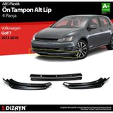 Volkswagen Golf Uyumlu 7 Abs Plastik Ön Tampon Alt Lip Siyah Ekli 4 Parça. 2013-2018 A+kalite Parça