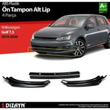 Volkswagen Golf Uyumlu 7,5 ABS Plastik Ön Tampon Alt Lip Siyah Ekli 4 Parça. 2018-2020 A+Kalite Parça