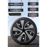 Volkswagen Jant Kapağı Seti 4 Adet 14" Inç Gri Siyah ( Golf Jetta Polo Caddy Passat Bora ) R006 - Gri - Siyah - 15 inç