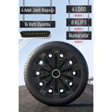 Volkswagen Jant Kapağı Seti 4 Adet 16" Inç Piano Black ( Golf Jetta Polo Caddy Passat Bora T7 Transporter ) S051 - Siyah - 16 inç