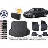 Volkswagen Jetta 2005 Model Bagaj Havuzu+4d Araca Özel Havuzlu Paspas Takımıı Rice - Siyah