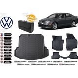 Volkswagen Jetta 2009 Model Bagaj Havuzu+4d Araca Özel Havuzlu Paspas Takımıı Rice - Siyah