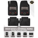 Volkswagen Jetta 2012 Model Uyumlu 4D Line Krom Havuzlu Paspas Universal-Yumuşak Kaymaz Taban