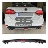 Volkswagen Jetta mk6 Difüzör Arka Tampon Eki 4 Egzoz Çıkışlı Siyah