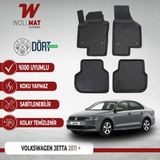 Volkswagen Jetta Paspas 2011 2019 Arası Uyumlu 3D Havuzlu Paspas Seti - Siyah