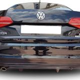 Volkswagen Jetta Uyumlu 6 (2015-2017) Makyajlı R Arka Tampon Eki - Difüzör (Plastik)