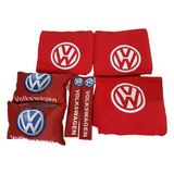 Volkswagen Kırmızı Penye Servis Kılıfı Kemer Konforu ve Oto Boyun Yastığı