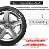 Volkswagen Lupo 14 Inç Uyumlu Jant Kapağı Amblemli Gri 4 Adet 1 Takım 118