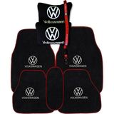 Volkswagen Nakış İşlemeli Oto Halı Paspas Volkswagen Siyah Oto Boyun Yastığı & Oto Ayna Askısı