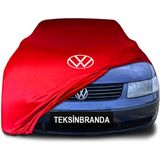 Volkswagen Passat 5 (1996 - 2000) Kırmızı Kumaş Araba Branda Logolu Kumaş Araba Brandası Penye Oto Branda - Araç modeline özel tasarım