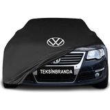 Volkswagen Passat B6 (2005 - 2010) Siyah Kumaş Araba Branda Logolu Kumaş Araba Brandası Penye Oto Branda - Araç modeline özel tasarım