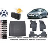 Volkswagen Passat B6 2009 Model Bagaj Havuzu+4d Araca Özel Havuzlu Paspas Takımıı Rice - Siyah