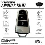 Volkswagen Passat B6 B7 Uyumlu Silikon Anahtar Kılıfı Oto Anahtar Kabı Darbe Emici Anahtarlık Koyu Titan Gri
