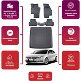 Volkswagen Passat B7 2011 Model Bagaj Havuzu+4d Araca Özel Havuzlu Paspas Takımıı Maxii - Siyah
