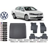Volkswagen Passat B7 2012 Model Bagaj Havuzu Araca Özel Siyah Extra Havuzlu Paspas Takımı
