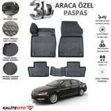 Volkswagen Passat B7 2012 Model Tam Uyumlu Kokusuz 3D Havuzlu Paspas - Siyah