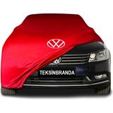 Volkswagen Passat B7 Variant Sw (2010 - 2014) Kırmızı Kumaş Araba Branda Logolu Kumaş Araba Brandası Penye Oto Branda - Araç modeline özel tasarım