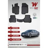 Volkswagen Passat B8.5 B8 Paspas 2015 2023 Arası Uyumlu 3D Havuzlu Paspas Seti - Siyah