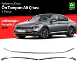 Volkswagen Passat B8.5 İcin Krom On Tampon Alt Citasi 3 Parca 2019 Ve Uzeri