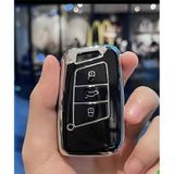 Volkswagen Passat B8 Arteon Smart Siyah Oto Anahtar Kumanda Kabı Kılıfı Nano Siyah Gümüş Silver Renk