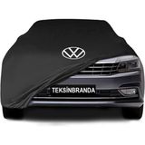Volkswagen Passat B8-B8.5 (2014 - ) Siyah Kumaş Araba Branda Logolu Kumaş Araba Brandası Penye Oto Branda - Araç modeline özel tasarım