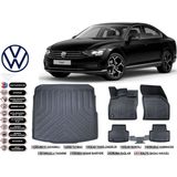 Volkswagen Passat B8 Impression 2015 Model Bagaj Havuzu Araca Özel Siyah Extra Havuzlu Paspas Takımı