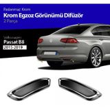 Volkswagen Passat B8 Krom Egzoz Görünümü Difüzör Çıtası 2015-2018