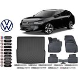 Volkswagen Passat B9 2024 Model Bagaj Havuzu Araca Özel Siyah Extra Havuzlu Paspas Takımı