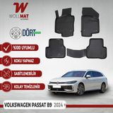 Volkswagen Passat B9 Paspas Variant 2024 Sonrası Uyumlu 3D Havuzlu Paspas Seti - Siyah