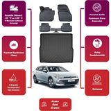 Volkswagen Passat B9 Stw 2024 Model Bagaj Havuzu+4d Araca Özel Havuzlu Paspas Takımıı Maxii - Siyah
