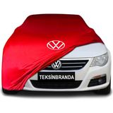 Volkswagen Passat cc (2008 - 2016) Kırmızı Kumaş Araba Branda Logolu Kumaş Araba Brandası Penye Oto Branda - Araç modeline özel tasarım
