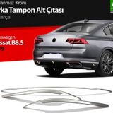 Volkswagen Passat Uyumlu B8.5 Krom Arka Tampon Alt Çıtası 3 Parça 2019 Ve Üzeri