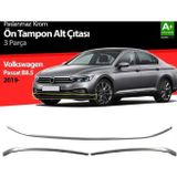 Volkswagen Passat Uyumlu B8.5 Krom On Tampon Alt Citasi 3 Parca 2019 Ve Sonrasi
