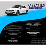 Volkswagen Passat Uyumlu B8.5 Krom Set (Cam Çerçeve.-Yan Kapı Çıt.-Difüzör Çıta-Ön Tampon Çıta.-Arka Tampon Çıt.-Far Çıtası.- Sis Farı Çıtası) Parça Passat B8.5 (2018+)