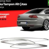 Volkswagen Passat Uyumlu B8 Krom Arka Tampon Alt Çıtası 3 Parça 2015 Üzeri