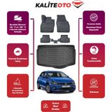 Volkswagen Polo 2017 Model Alt Bagaj Havuzu+4d Araca Özel Havuzlu Paspas Takımıı Prqx - Siyah