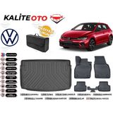 Volkswagen Polo 2017 Model Alt Bagaj Havuzu+4d Araca Özel Havuzlu Paspas Takımıı Rice - Siyah
