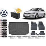 Volkswagen Polo 2017 Model Üst Bagaj Havuzu+4d Araca Özel Havuzlu Paspas Takımıı Rice - Siyah