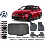 Volkswagen Polo 2024 Model Alt Bagaj Havuzu Araca Özel Siyah Extra Havuzlu Paspas Takımı