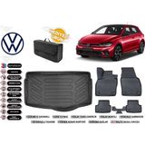 Volkswagen Polo 2024 Model Alt Bagaj Havuzu+4d Araca Özel Havuzlu Paspas Takımıı Rice - Siyah