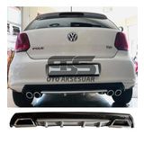 Volkswagen Polo MK5 Difüzör Arka Tampon Eki 2 Egzoz Çıkışlı Gri Lüx Tip