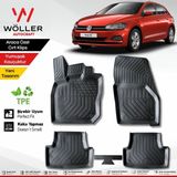 Volkswagen Polo Paspas 2017 2021 Arası Uyumlu 3D Havuzlu Wöller Paspas - Siyah