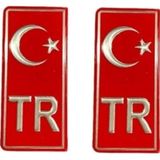 Volkswagen Polo Uyumlu Tr Plaka Folyo Sticker 2'li - Türkiye Plaka Pleksi Kabartma Sticker 2 Adet