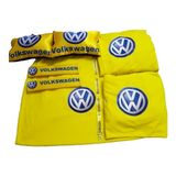 Volkswagen Sarı Penye Servis Kılıfı Kemer Konforu Oto Boyun Yastığı ve Ayna İpi