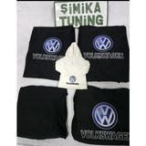 Volkswagen Siyah Oto Ön Arka Servis Kılıf 4 Parça (Arka 2parca Logolu)Polar Vites Kılıf Hediyeli - Beyaz