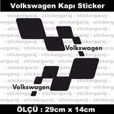 Volkswagen Sticker Yan Kapi Serit Tuning Model Set Etiket 2Li Siyah